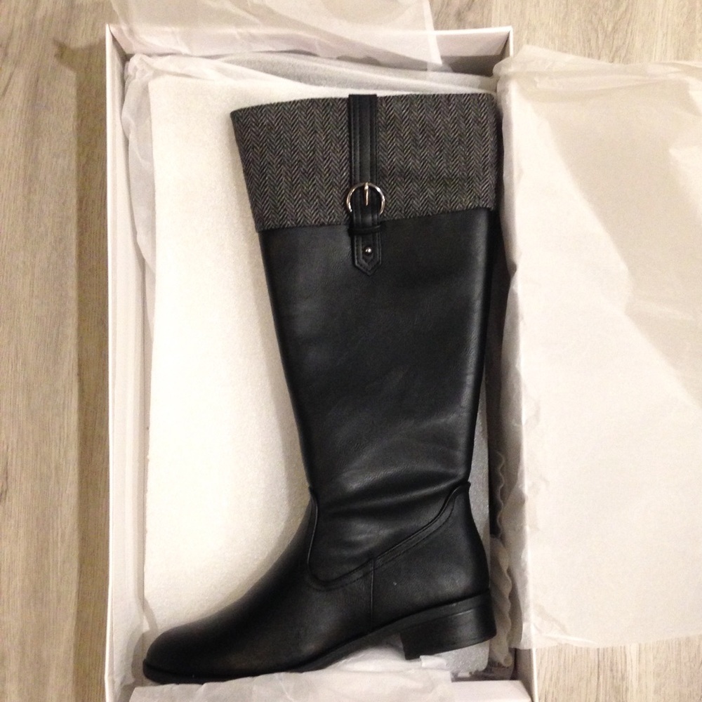 NEW American Eagle Wool Trim Buckle Riding Boots - Picture 2 of 10